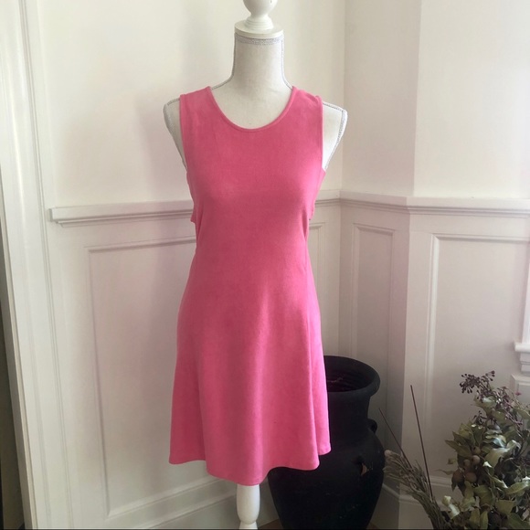 Pink Suede Dress With Cut Out Sides - Picture 4 of 8